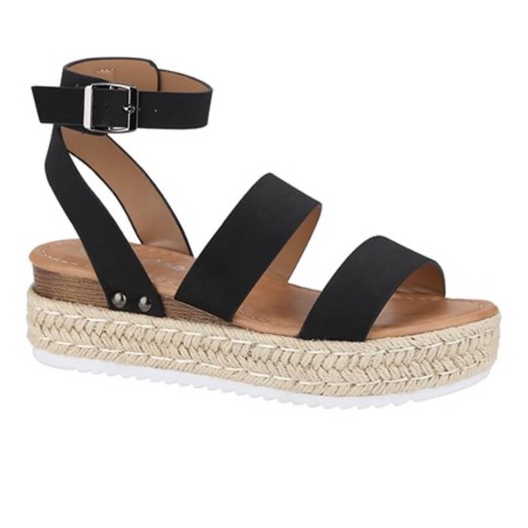 Black Double Strap Sandal - Picture 2 of 2